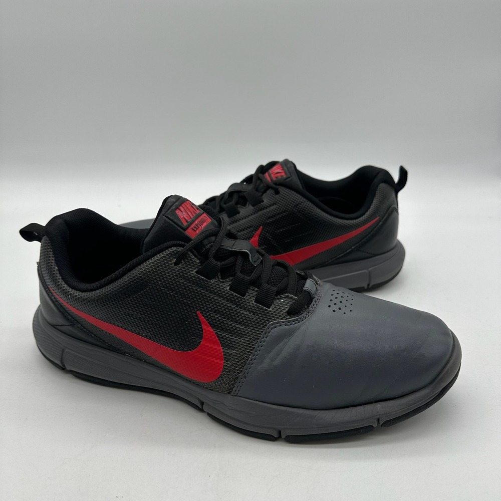 Nike 704694-008  Men Sz 10 Explorer CTRL Black Gray Red Spikeless Golf Shoes
